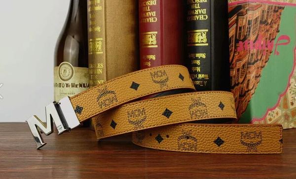 2020the new leather business buckle letter fashion belt men's belt for belt96, Black;brown