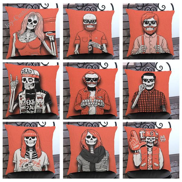 the skeleton whimsy skull linen pillow case household sofa chair decoration cushion cover individuality present
the skeleton whimsy skull linen pillow case household sofa chair decoration cushion cover individuality present