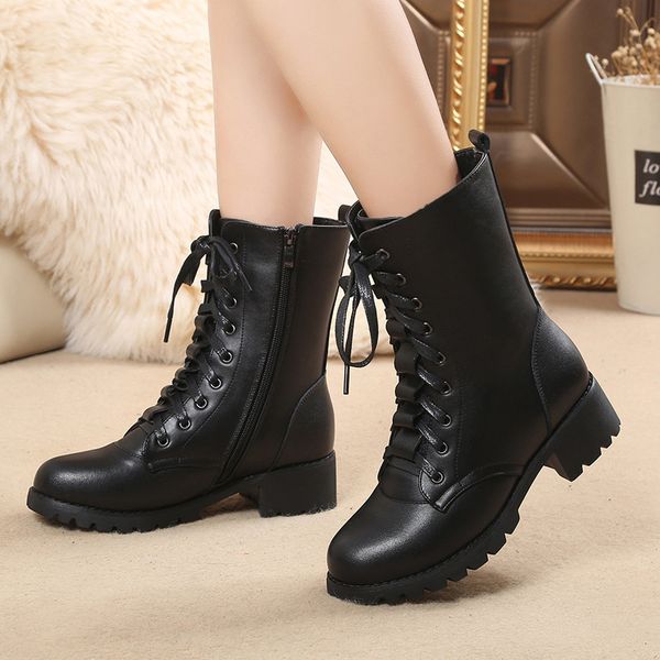 boots woman england wind winter school wind flat bottom circle head short boots student all-match crude with flange, Black
boots woman england wind winter school wind flat bottom circle head short boots student all-match crude with flange, Black