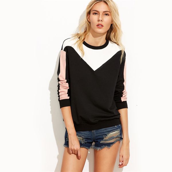 women pullover woman sweatshirt color block drop standard shoulder round neck long sleeve sporting pullovers sweatshirt fall casual top, Black
women pullover woman sweatshirt color block drop standard shoulder round neck long sleeve sporting pullovers sweatshirt fall casual top, Black