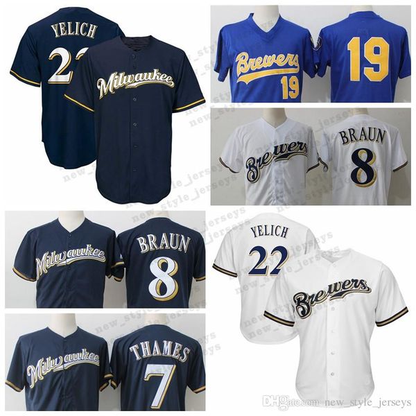 Yelich Milwaukee 22 Christian Yelich Men Brewers jersey 19 Robin Yount 7 Eric Thames 8 Ryan Braun Baseball Jerseys
Yelich Milwaukee 22 Christian Yelich Men Brewers jersey 19 Robin Yount 7 Eric Thames 8 Ryan Braun Baseball Jerseys