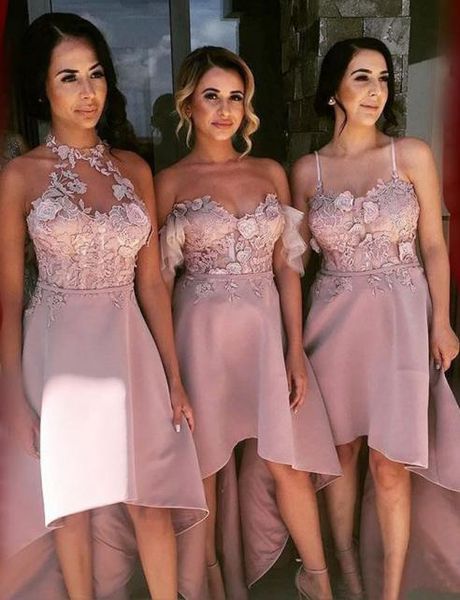 spaghetti a-line high low lace appliques bridesmaids dresses hi-lo short hi-lo vestidos de bridesmaid prom party gowns honor of maid, White;pink
spaghetti a-line high low lace appliques bridesmaids dresses hi-lo short hi-lo vestidos de bridesmaid prom party gowns honor of maid, White;pink