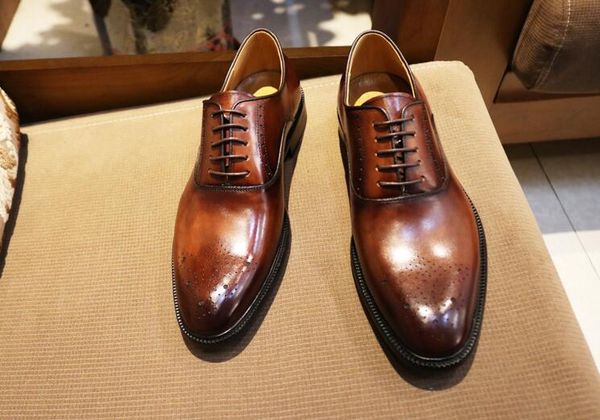 british dress shoes men's leather goodyear men's shoes handmade color brogue carved oxford large size lace-up, Black
british dress shoes men's leather goodyear men's shoes handmade color brogue carved oxford large size lace-up, Black