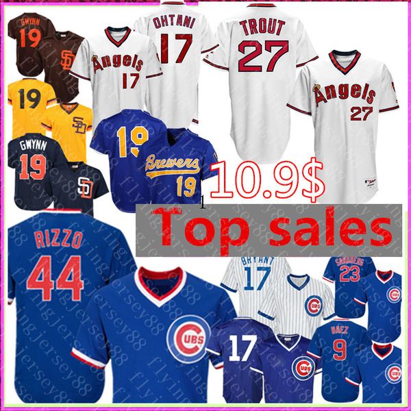 

27 Mike Trout Shohei Ohtani Los Angeles 17 Angels Jersey 44 Anthony Rizzo Chicago 17 Cubs Kris Bryant 23 Sandberg Tony Gwynn men