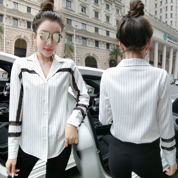2020 elegant classic casual striped shirts women long sleeve blazer neck runway ladies button blouse plus size office designer shirt, White
2020 elegant classic casual striped shirts women long sleeve blazer neck runway ladies button blouse plus size office designer shirt, White