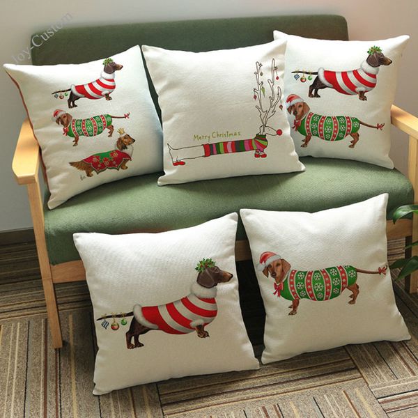 christmas dachshund cartoon pet dog pattern linen pillow case sofa decorate household pet store cushion cover christmas gift
christmas dachshund cartoon pet dog pattern linen pillow case sofa decorate household pet store cushion cover christmas gift