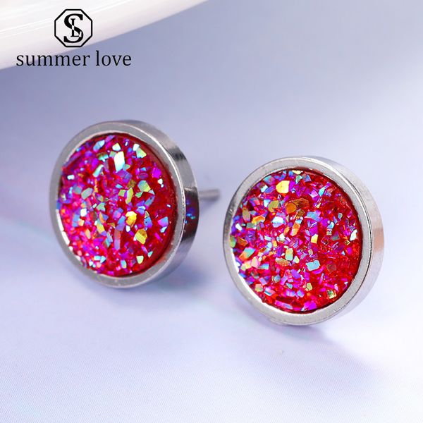 new arrival 12mm handmade round crystal druzy stud earring for women men silver color titanium steel earring fashion jewelry gift, Golden;silver
new arrival 12mm handmade round crystal druzy stud earring for women men silver color titanium steel earring fashion jewelry gift, Golden;silver
