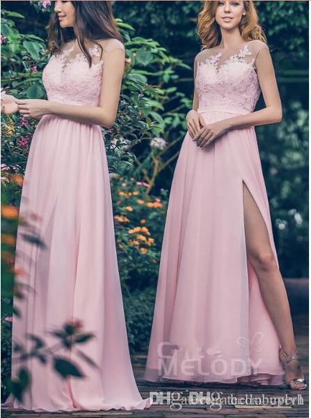 2019 aline blush pink bridesmaid dresses light pink long split front lace party prom dresses chiffon vestido de novia dresses, White;pink
2019 aline blush pink bridesmaid dresses light pink long split front lace party prom dresses chiffon vestido de novia dresses, White;pink