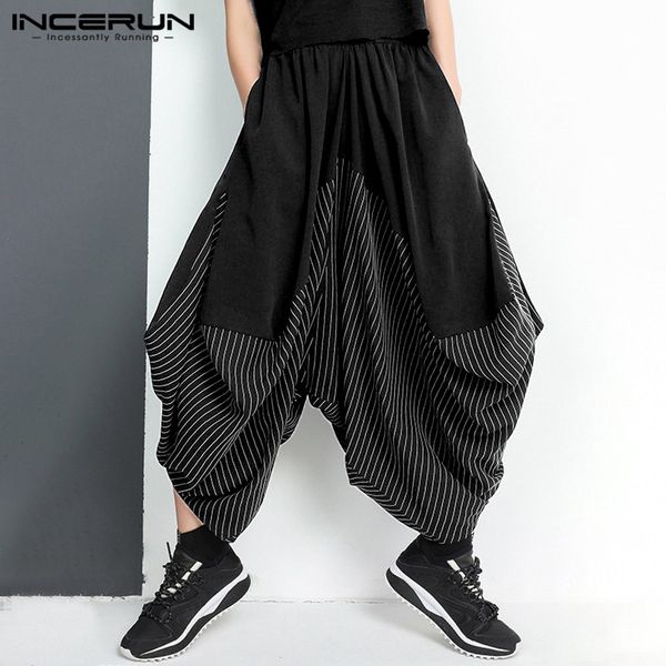 incerun men harem pants striped patchwork joggers elastic waist baggy fashion wide leg trousers men punk streetwear dance pants, Black
incerun men harem pants striped patchwork joggers elastic waist baggy fashion wide leg trousers men punk streetwear dance pants, Black