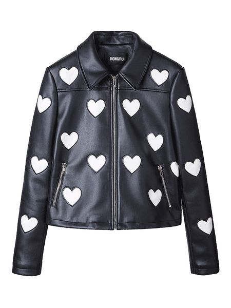 2018 autumn leather jacket women short slim black pu love high end washed leather sweet soft coat hr1002
2018 autumn leather jacket women short slim black pu love high end washed leather sweet soft coat hr1002
