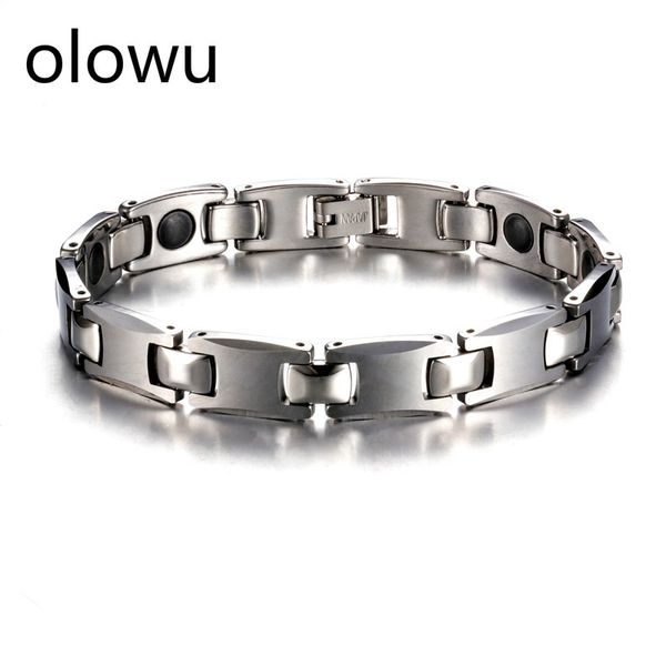olowu fashion men women healthy bracelet titanium steel magnetic power therapy bracelet bangles silver tone magnets jewelry gift, Golden;silver
olowu fashion men women healthy bracelet titanium steel magnetic power therapy bracelet bangles silver tone magnets jewelry gift, Golden;silver