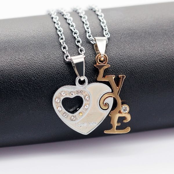 uloveido a pair of couple heart and love necklaces & pendants for men and women stainless steel valentine's day jewelry sn164, Silver
uloveido a pair of couple heart and love necklaces & pendants for men and women stainless steel valentine's day jewelry sn164, Silver