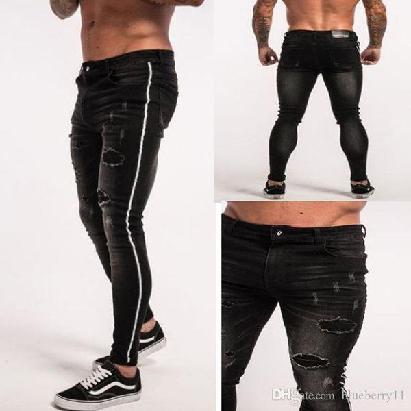 men's jeans summer solid black hip hop ripped jean hole straight pants streetwear casual designer slim fit denim trousers size 28-34, Blue
men's jeans summer solid black hip hop ripped jean hole straight pants streetwear casual designer slim fit denim trousers size 28-34, Blue