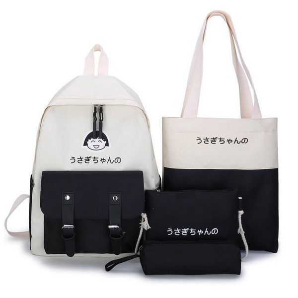 teenage school bags for girls backpack women bookbags 4 piece set canvas solid pink high student college campus schoolbag 2020
teenage school bags for girls backpack women bookbags 4 piece set canvas solid pink high student college campus schoolbag 2020
