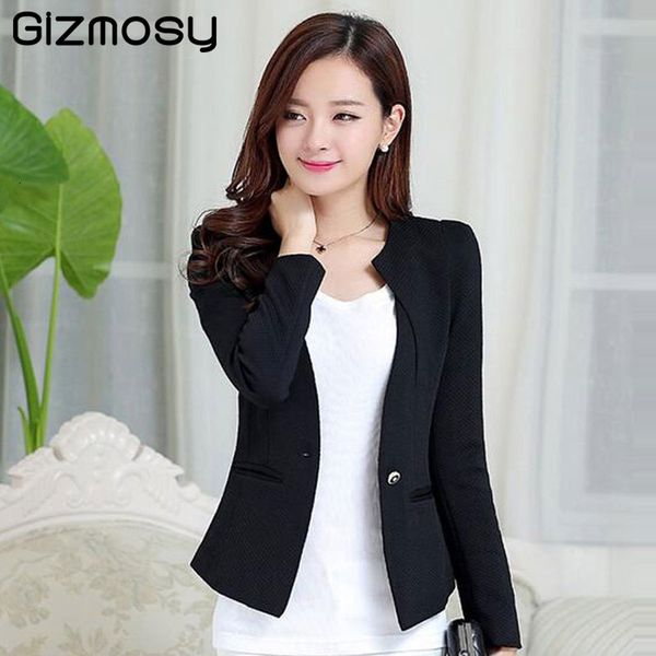 gizmosy new spring women slim blazer coat 2019 plus size casual jacket long sleeve one button suit lady blazers work wear bn026 ly191123, White;black
gizmosy new spring women slim blazer coat 2019 plus size casual jacket long sleeve one button suit lady blazers work wear bn026 ly191123, White;black