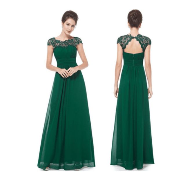 cap sleeves chiffon long green bridesmaid dresses with lace for wedding party, Red;white
cap sleeves chiffon long green bridesmaid dresses with lace for wedding party, Red;white