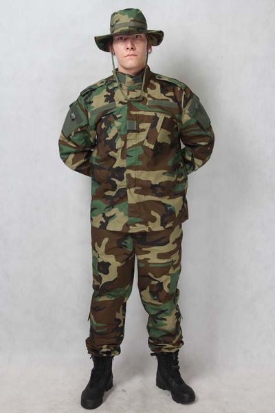 woodland camouflage bdu tactical hunting combat gear training uniform sets shirt + pants a-tacs fg multicam acu, Camo