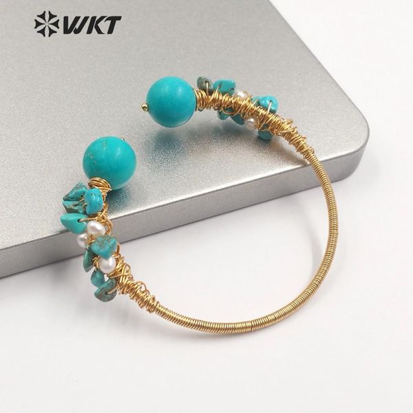 wt-b510 wkt natural stone bangle flowers with wire wrapped turquoises bangle gold electroplated women fashion bracelet jewelry, Black
wt-b510 wkt natural stone bangle flowers with wire wrapped turquoises bangle gold electroplated women fashion bracelet jewelry, Black