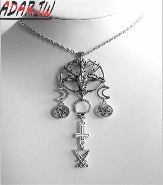 new satanic baphomet lucifer necklace fashionable retro pentacle god headwear goat headwear pendant for men and women s lucky, Silver
new satanic baphomet lucifer necklace fashionable retro pentacle god headwear goat headwear pendant for men and women s lucky, Silver