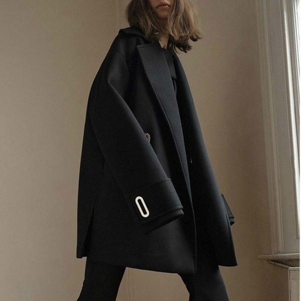 2019 autumn winter new fashion trend clothing long-sleeved solid color solid color lapel super long sleeve coat c369, Tan;black
2019 autumn winter new fashion trend clothing long-sleeved solid color solid color lapel super long sleeve coat c369, Tan;black