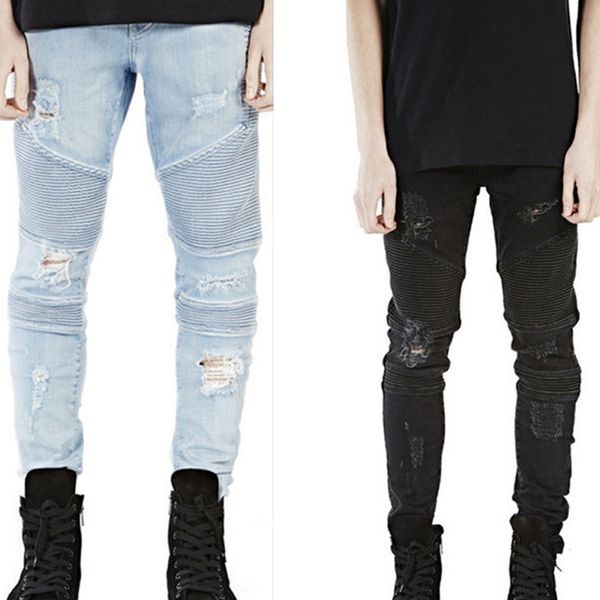 men jeans stretch destroyed ripped folds design fashion biker jeans for men jogger pants, Blue
men jeans stretch destroyed ripped folds design fashion biker jeans for men jogger pants, Blue