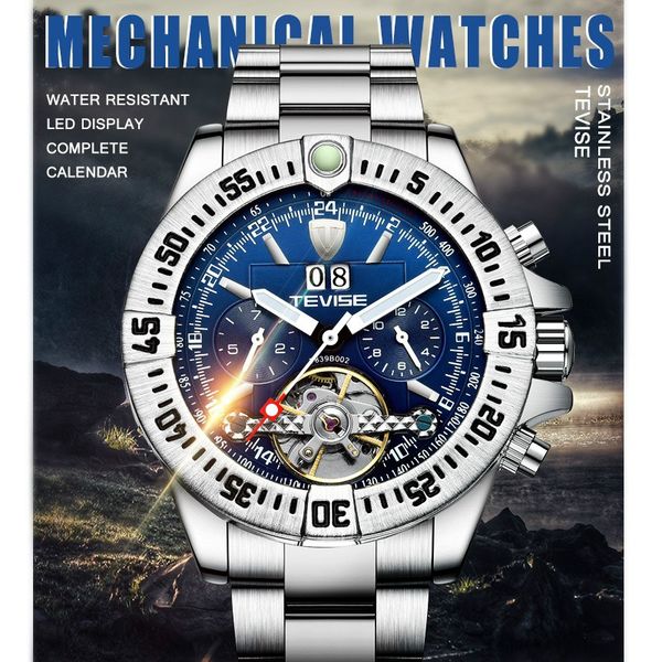 2019 tevise automatic men watch mechanical watch men stainless steel tourbillon waterproof wristwatch relogio masculino, Slivery;brown
2019 tevise automatic men watch mechanical watch men stainless steel tourbillon waterproof wristwatch relogio masculino, Slivery;brown