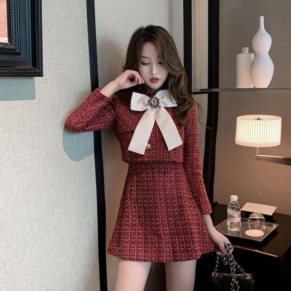 casual dresses women elegant plaid tweed outfits two pieces set ladies big bowknot short jacket+sleeveless mini vest dress female 2 piece, Black;gray
casual dresses women elegant plaid tweed outfits two pieces set ladies big bowknot short jacket+sleeveless mini vest dress female 2 piece, Black;gray