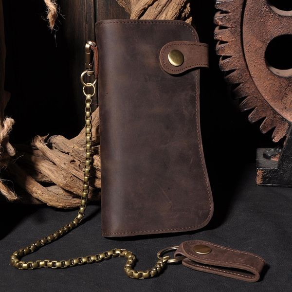 men's vintage crazy horse leather chain wallet genuine leather bifold long wallet snap card holder purse zipper coin pocket
men's vintage crazy horse leather chain wallet genuine leather bifold long wallet snap card holder purse zipper coin pocket