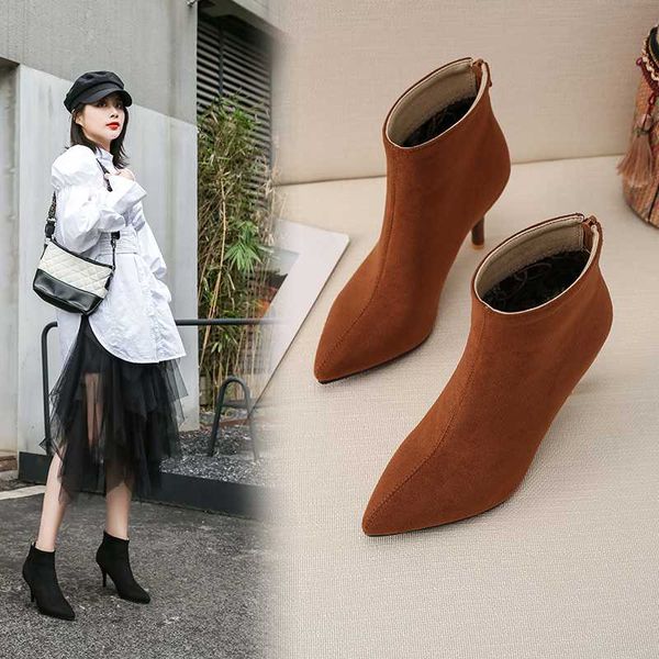 2020 winter women bare boots high heels dress shoes pointed toe boots black green botas mujer thin heels pumps woman shoes
2020 winter women bare boots high heels dress shoes pointed toe boots black green botas mujer thin heels pumps woman shoes