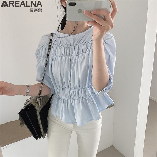 blusas mujer de moda 2020 summer new korean chic pleated blouse women high waist sweet solid all match short sleeve shirts, White
blusas mujer de moda 2020 summer new korean chic pleated blouse women high waist sweet solid all match short sleeve shirts, White