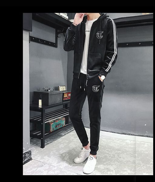 fitness clothing men's spring and autumn plus size two-piece casual running long-sleeved sportswear, White;black
fitness clothing men's spring and autumn plus size two-piece casual running long-sleeved sportswear, White;black