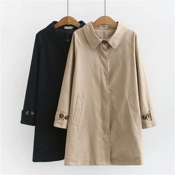 plus size cotton trench coat women 2020 spring autumn loose windbreaker female casual mid-length solid color outerwear 4xl, Tan;black
plus size cotton trench coat women 2020 spring autumn loose windbreaker female casual mid-length solid color outerwear 4xl, Tan;black