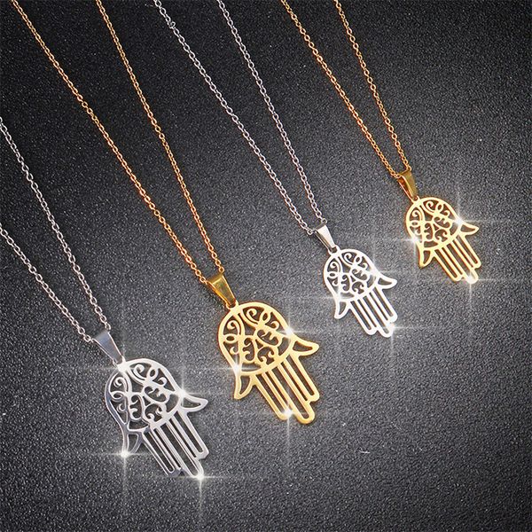 fashion necklaces women accesories stainless steel jewelry men's chain gold silver lovers fatima palm couple pendants necklaces
fashion necklaces women accesories stainless steel jewelry men's chain gold silver lovers fatima palm couple pendants necklaces