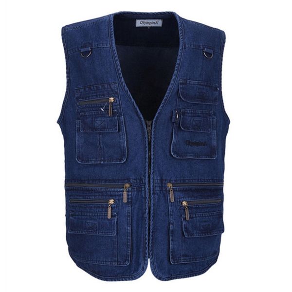 male cotton sleeveless jackets blue casual fishing vest with many pockets plus size 5xl outdoors waistcoat fashion denim vest, Black;white
male cotton sleeveless jackets blue casual fishing vest with many pockets plus size 5xl outdoors waistcoat fashion denim vest, Black;white