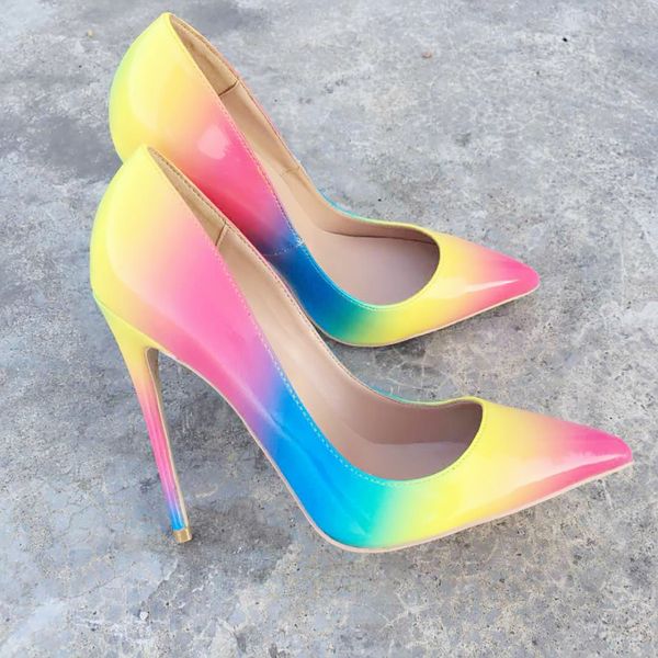 qualit 2019 fashion women rainbow patent leather poined toes high heeled heels shoes stiletto heel shoes pumps 12cm 10cm, Black
qualit 2019 fashion women rainbow patent leather poined toes high heeled heels shoes stiletto heel shoes pumps 12cm 10cm, Black