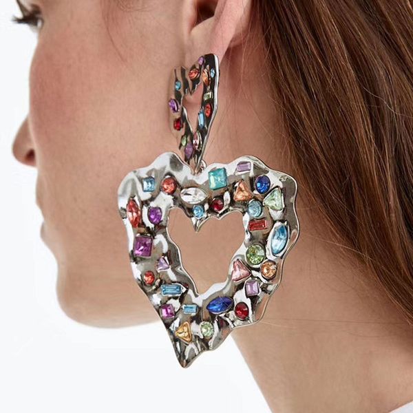 kmvexo big colorful crystal heart earrings for women girls 2020 new fashion statement party bling earrings jewelry pendientes, Silver
kmvexo big colorful crystal heart earrings for women girls 2020 new fashion statement party bling earrings jewelry pendientes, Silver