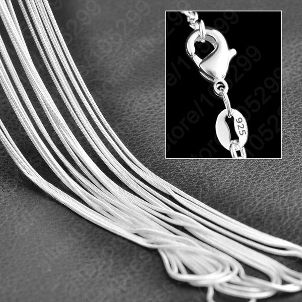 925 sterling silver necklace chain jewelry findings 16"-30" chains 1.2mm snake chain+lobeter clasp 10 pcs
925 sterling silver necklace chain jewelry findings 16"-30" chains 1.2mm snake chain+lobeter clasp 10 pcs