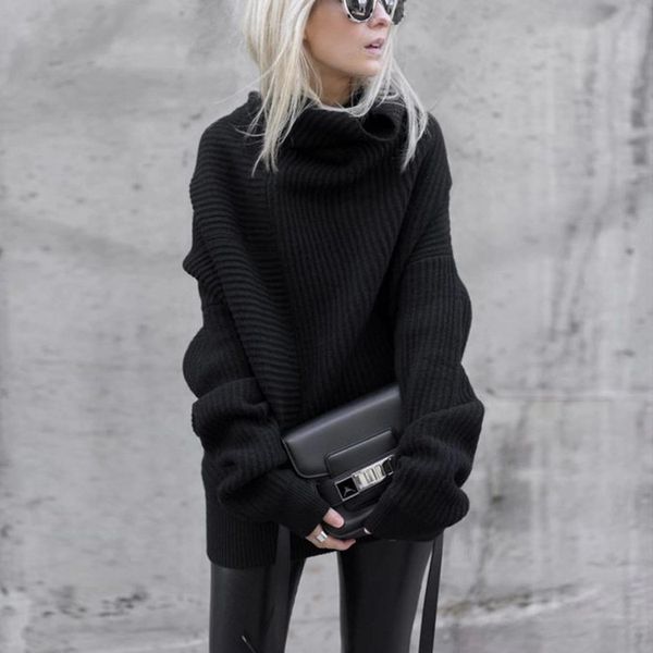 2018 casual loose turtleneck sweater women knitwear sweater 6 color long sleeve women autumn pullover femme, White;black
2018 casual loose turtleneck sweater women knitwear sweater 6 color long sleeve women autumn pullover femme, White;black