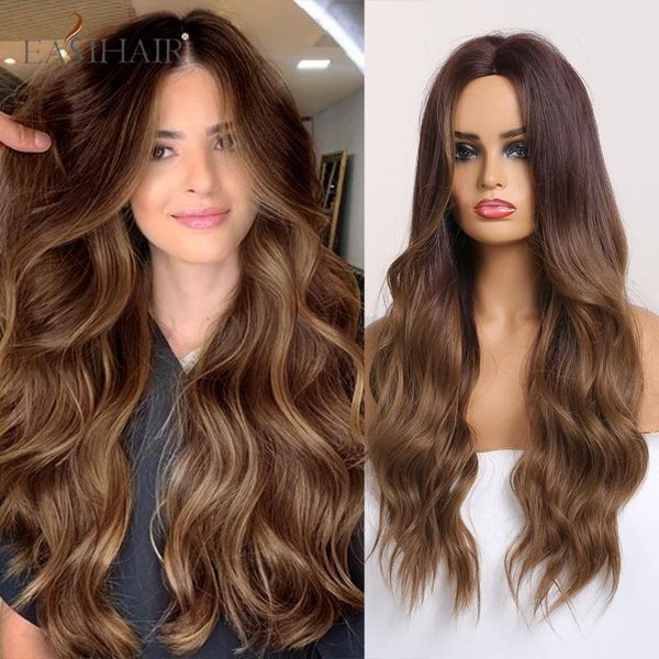 easihair long ombre brown synthetic wigs middle part wavy wigs for black women heat resistant fiber cosplay natural hair
easihair long ombre brown synthetic wigs middle part wavy wigs for black women heat resistant fiber cosplay natural hair