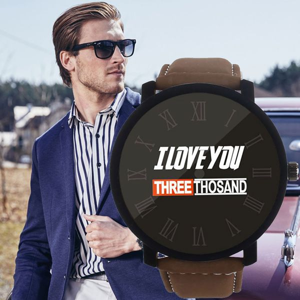 i love you three thousand fashion quartz watch simple leather belt men's and wom relogio masculino reloj hombre bayan kol saati, Slivery;brown
i love you three thousand fashion quartz watch simple leather belt men's and wom relogio masculino reloj hombre bayan kol saati, Slivery;brown