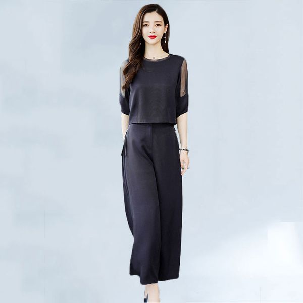 summer loose casual two pieces sets women o-neck half sleeve t-shirt + elastic waist wide leg pants fashion women suit 002, White
summer loose casual two pieces sets women o-neck half sleeve t-shirt + elastic waist wide leg pants fashion women suit 002, White