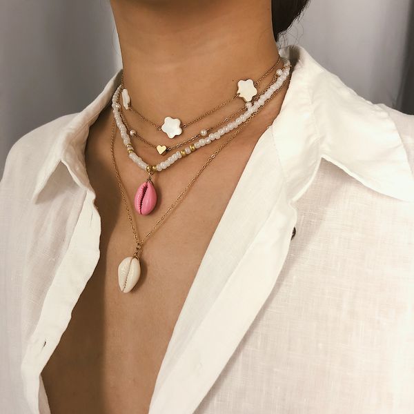 2pcs/set bohemian white beads choker necklace vsco bead bracelet multi-layer heart shell pendant long chain necklace lover jewelry, Silver
2pcs/set bohemian white beads choker necklace vsco bead bracelet multi-layer heart shell pendant long chain necklace lover jewelry, Silver