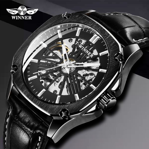 winner skeleton square mens mechanical watch automatic black case genuine leather band watches clock relogio hodinky erkek kol, Slivery;brown
winner skeleton square mens mechanical watch automatic black case genuine leather band watches clock relogio hodinky erkek kol, Slivery;brown