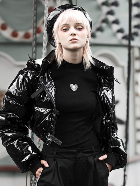 punk rave women's punk loose down jacket female winter new warm hooded short windproof jacket, Black
punk rave women's punk loose down jacket female winter new warm hooded short windproof jacket, Black