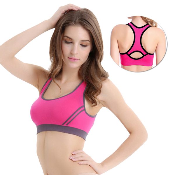 stylish yoga bra sportswear no rims sports bra quick dry padded shockproof gym fitness running vest sport workout, White;black
stylish yoga bra sportswear no rims sports bra quick dry padded shockproof gym fitness running vest sport workout, White;black