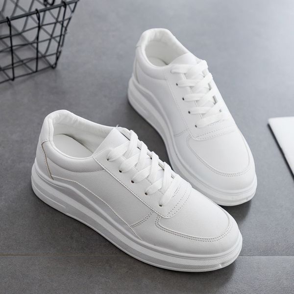 2019 spring new style white women's thick bottomed versatile casual sports shoes shoes breathable lace-up white shoes, Black
2019 spring new style white women's thick bottomed versatile casual sports shoes shoes breathable lace-up white shoes, Black