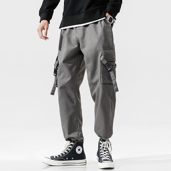 man pants spring new fashion streetwear side pocket joggers trousers hip hop pants men elastic waist loose cargo, Black
man pants spring new fashion streetwear side pocket joggers trousers hip hop pants men elastic waist loose cargo, Black