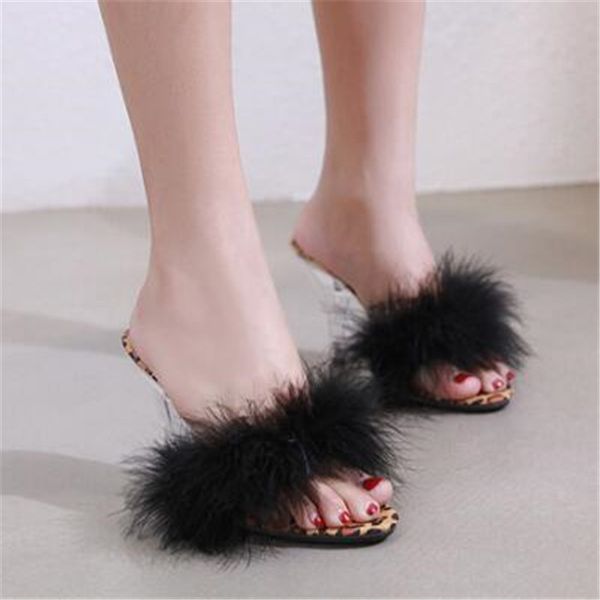 feiyitu shoes woman summer sandals feather slides high heels /10cm model catwalk transparent glass crystal leopard slippers, Black
feiyitu shoes woman summer sandals feather slides high heels /10cm model catwalk transparent glass crystal leopard slippers, Black