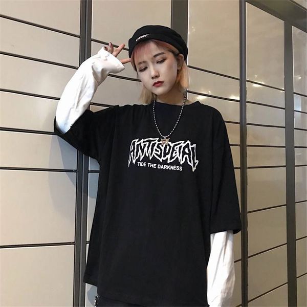 cool letter print japan harajuku black white hip hop t-shirts men women spring fake two piece long sleeve loose t shirt women y200104, White;black
cool letter print japan harajuku black white hip hop t-shirts men women spring fake two piece long sleeve loose t shirt women y200104, White;black
