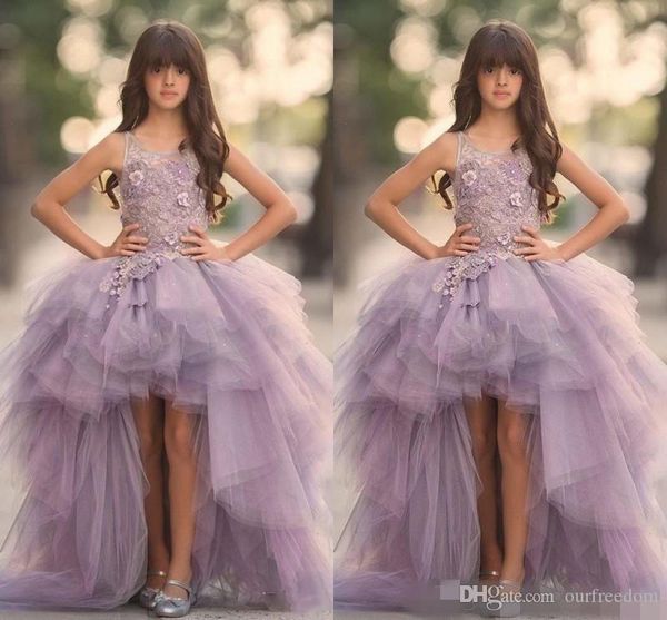 2019 lavender high low girls pageant gowns lace applique sleeveless flower girl dresses for wedding purple tulle puffy kids communion dress, White;blue
2019 lavender high low girls pageant gowns lace applique sleeveless flower girl dresses for wedding purple tulle puffy kids communion dress, White;blue
